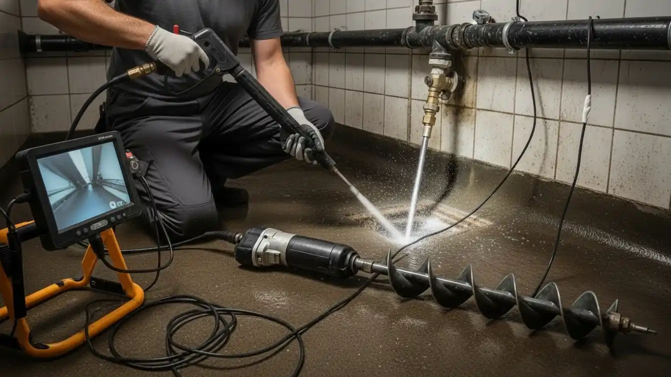 Débouchage de canalisations à Bruxelles avec furet électrique, haute pression et caméra